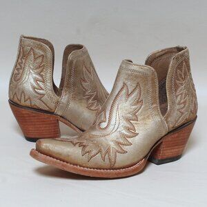 Womens Ariat Dixon Boots Sz 5.5 Brown Leather Ankle Boot Slip On Western Shoes